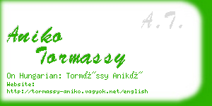 aniko tormassy business card